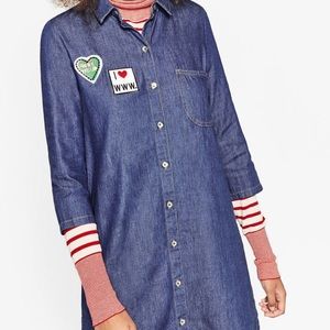 Zara patched denim dress